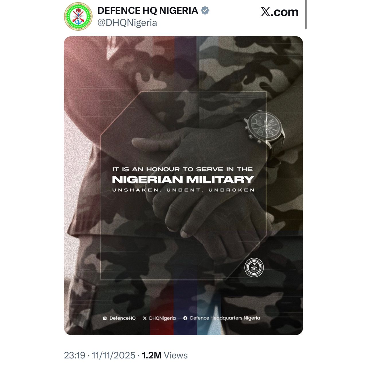 It is an honor to serve in the Nigerian Military - Defence Headquarters shares post hours after Wike?s altercation with soldiers